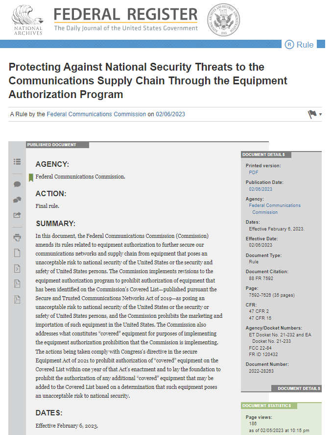 美國(guó)FCC ID認(rèn)證要求提供美國(guó)本地代理信息