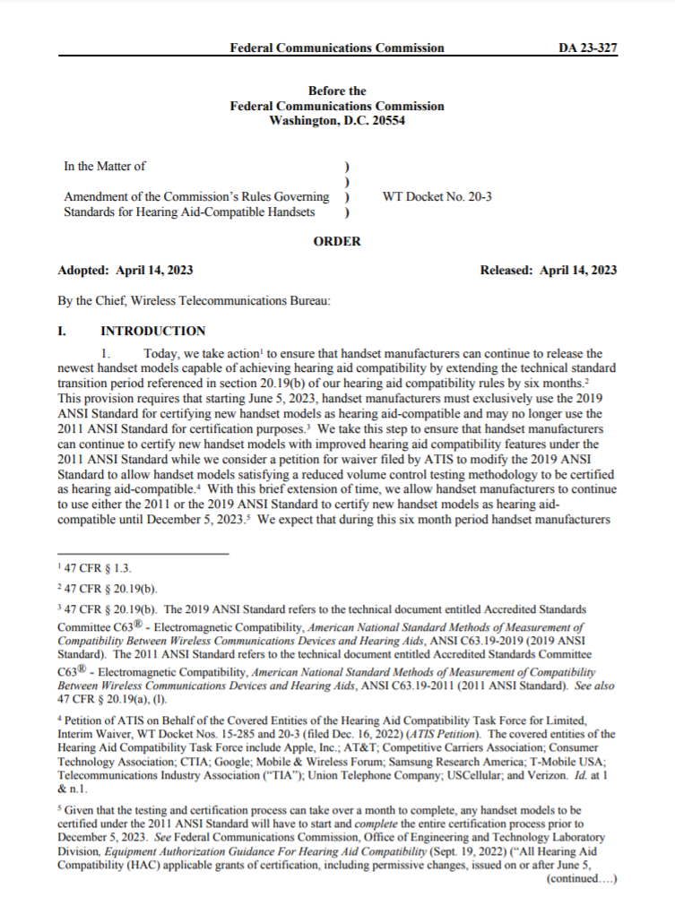 FCC延長(zhǎng)HAC新標(biāo)準(zhǔn)過(guò)渡期